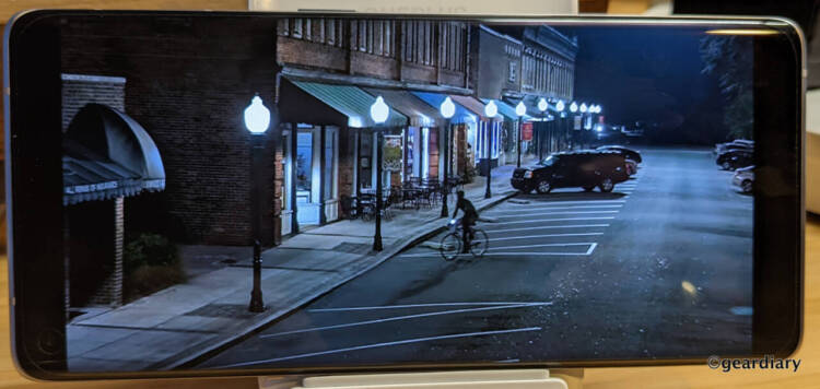 Realme GT Explorer Master Edition display showing a Netflix movie still