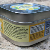 Side of the Caliper Swiftsticks Lemonade Flavored CBD Powder tin