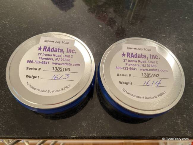 Radon test canisters