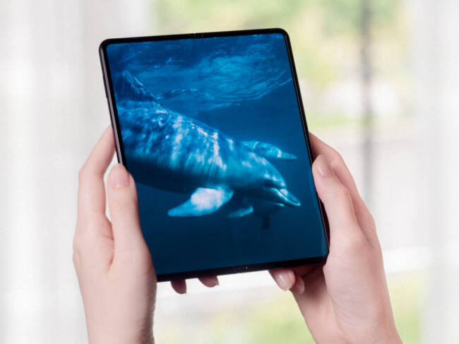 Samsung Galaxy Z Fold3 open with main screen showing