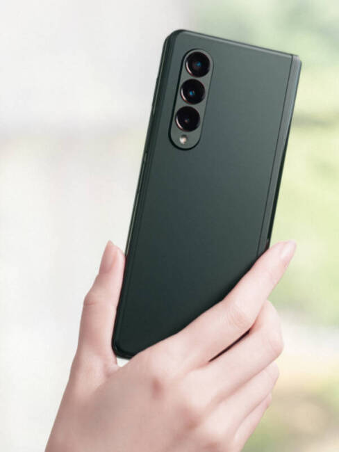 Phantom Green Samsung Galaxy Z Fold3 rear camera array