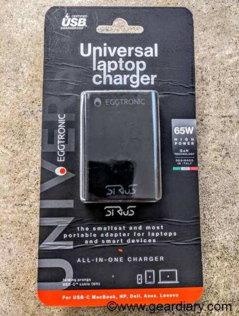 Eggtronic Sirius 65W Universal Charger retail packaging