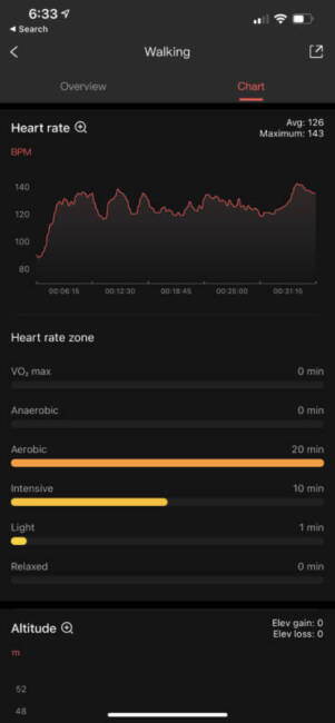 Amazfit PowerBuds Pro app showing report on activity