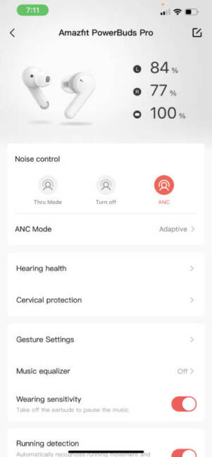 Amazfit PowerBuds Pro app screenshot