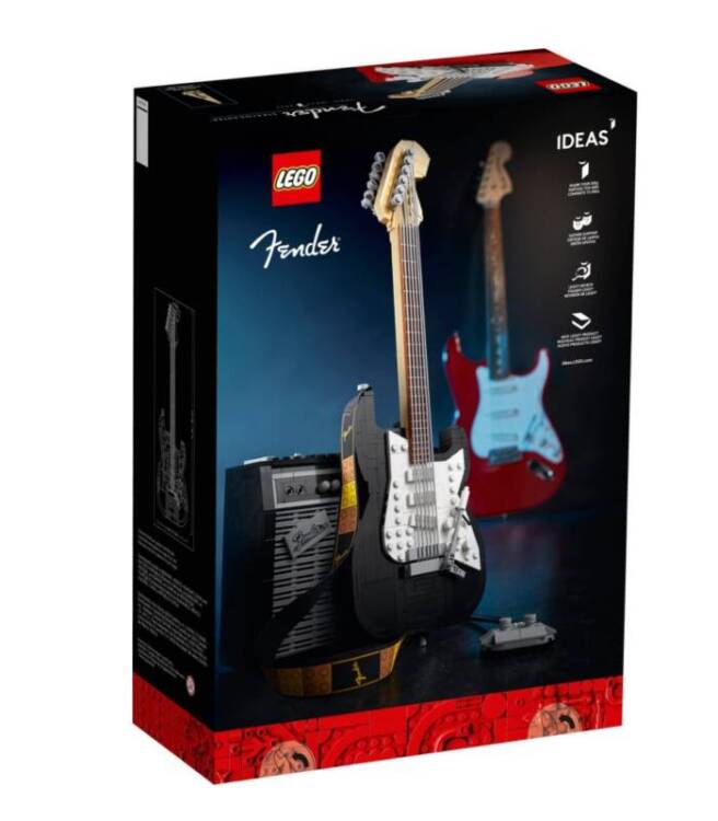 Fender Stratocaster LEGO Set bos