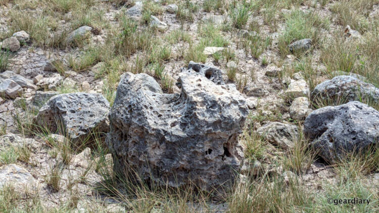 A big, holey, limestone tock at the ranch.