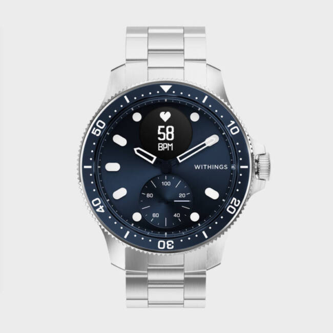 The Withings ScanWatch Horizon in blue.