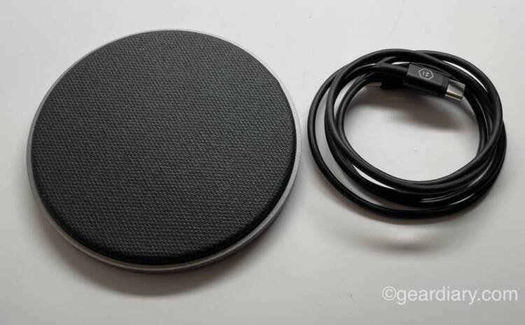 Master & Dynamic MC100 Wireless Charge Pad and charging cable