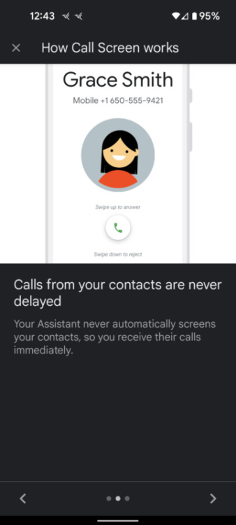 How the Call Screen setting works.