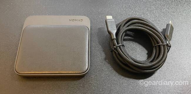 Nomad Base Station Mini Magnetic Wireless Charger and charging cable