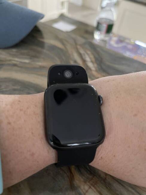 The Wristcam for Apple Watch on wrist.