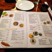 The menu at Sachi Asian Bistro in Manhattan.