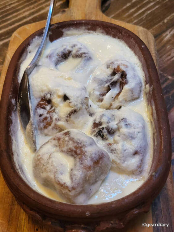 Amazing Albanian dumplings in sauce at Çka Ka Qëllu in the Bronx.