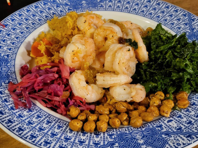 A Hello Fresh dinner with chickpeas and shrimp. It was delicious.