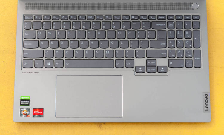 Keyboard on the Lenovo ThinkBook 16p Gen 2.