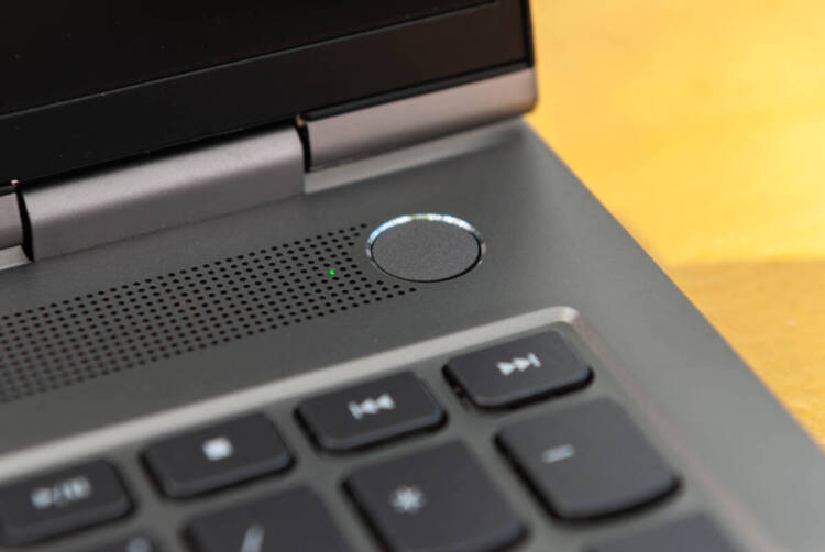 Power button on the Lenovo ThinkBook 16p Gen 2.