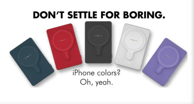 Color options for the myCharge MAG-LOCK MagSafe Powerbank.