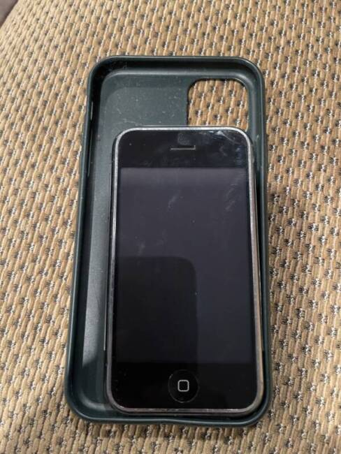 Original iPhone in iPhone 12 case