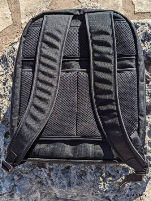 The back of the WaterField Pro Executive Backpack