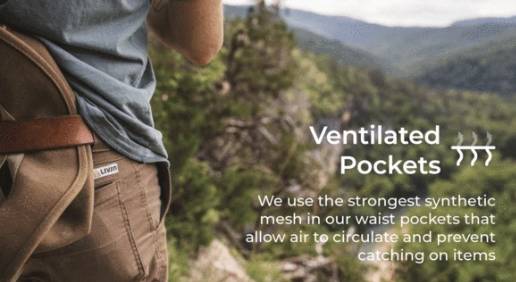 Ventilated pockets on the LIVSN Flex Canvas Pants