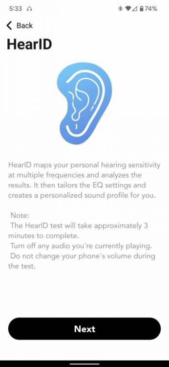 Running the HearID Test on the Liberty 3 Pro through the Soundcore app
