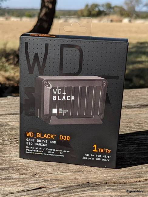 WD_BLACK D30 Game Drive SSD in retail box.