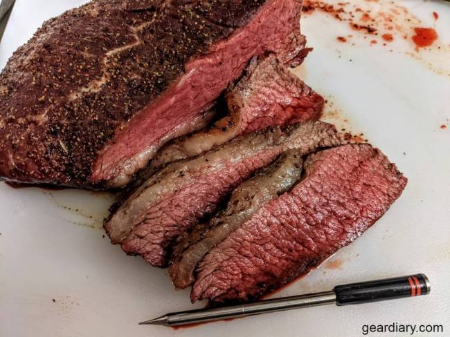 Picanha cut cooked using a MeatStick