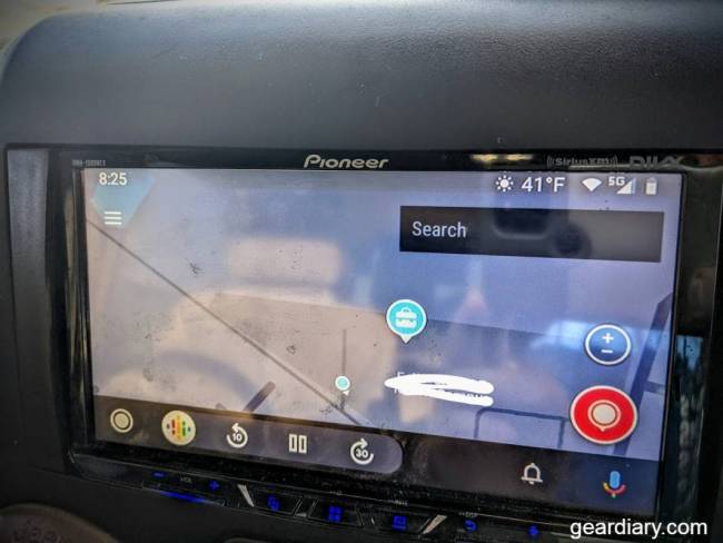 AAWireless working with Android Auto in the author's 2017 Jeep