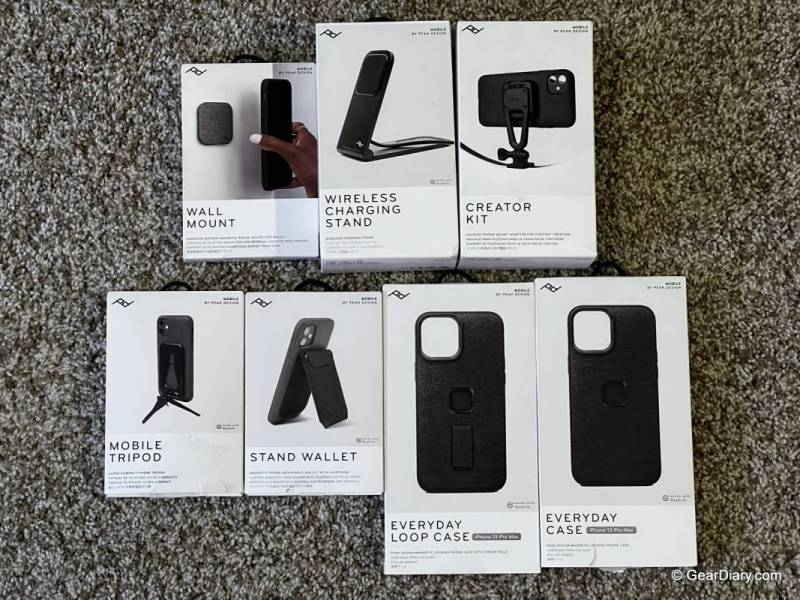 A collection of Peak Design Mobile accessories