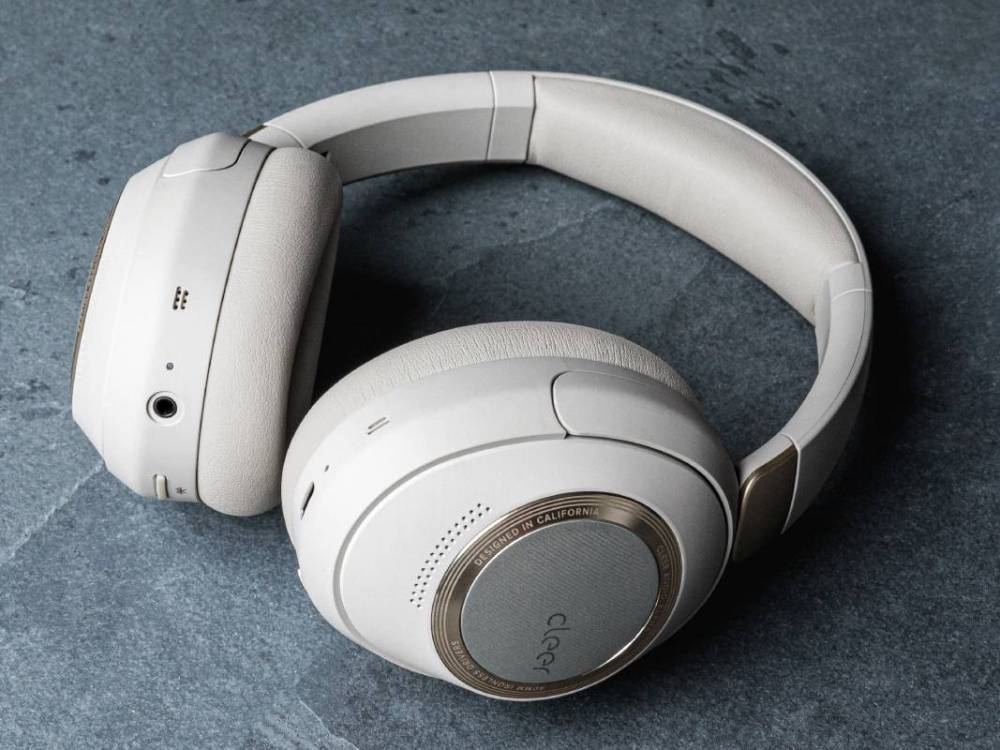 Cleer Alpha Noise Cancelling Headphones in Stone color