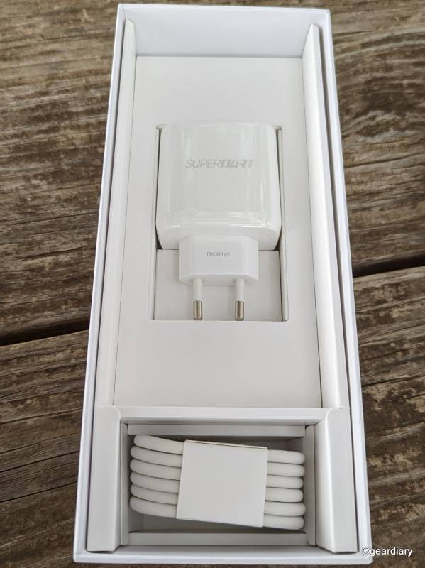 The 65W SuperDart EU wall charger and the USB-C cable.