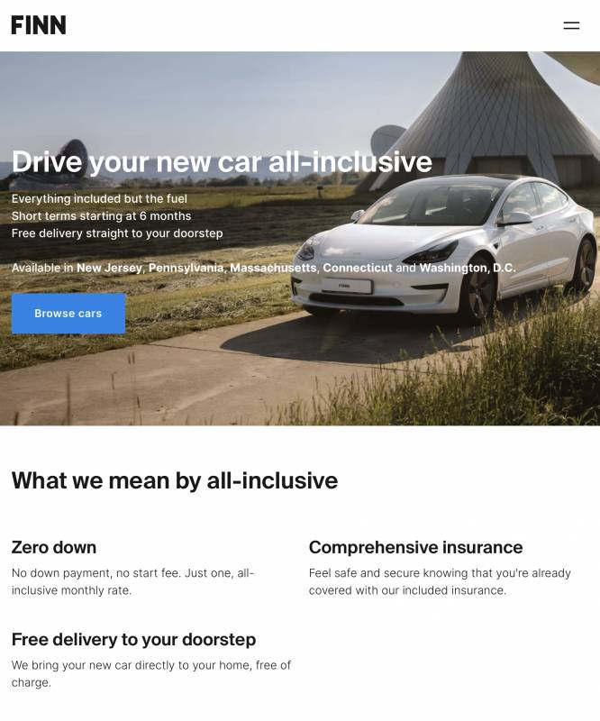 Don't Buy, Lease, or Rent; FINN Wants You to Subscribe to Your Next Car