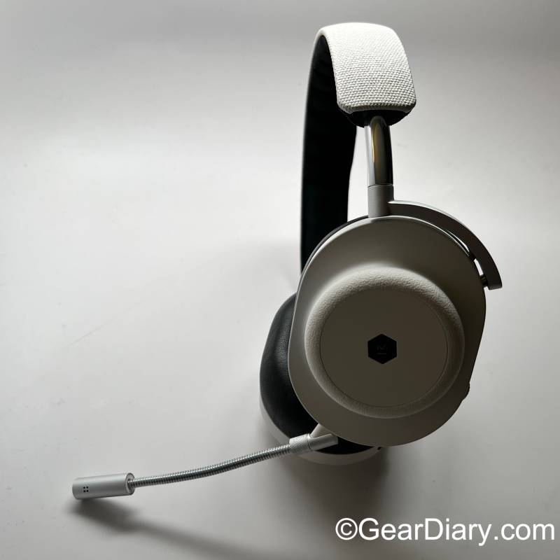 Master & Dynamic MG20 Gaming Headphones side view with boom