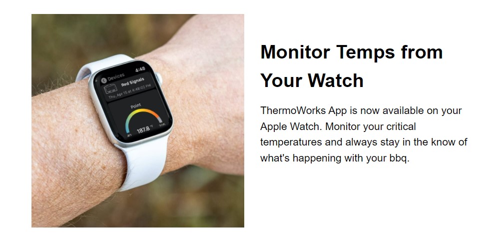 Monitor you rcook with ThermoWorks cloud on your Apple Watch