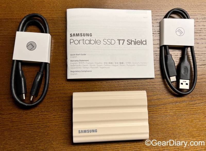 Included in the Samsung T7 Shield Portable SSD retail package
