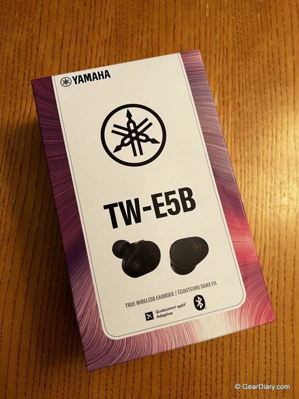 Yamaha TW-E5B True Wireless Earbuds in retail box