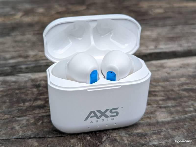 Opening the AXS Audio Professional Earbuds charging case