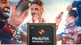 People having wayyy to much fun while gathered around a phone that may be running the MediaTek Dimensity 9000+