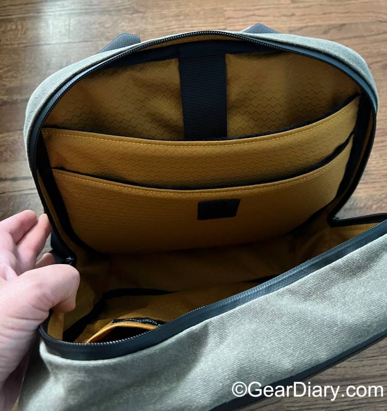 Organization pockets in the Waterfield Sutter Slim Laptop Backpack