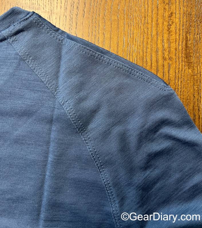 The sleeve stitching on the Olivers Apparel Convoy Tee