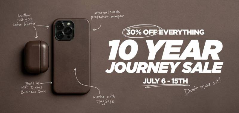 Nomad Celebrates Its 10th Anniversary with a 30% Off Side-Wide Sale!