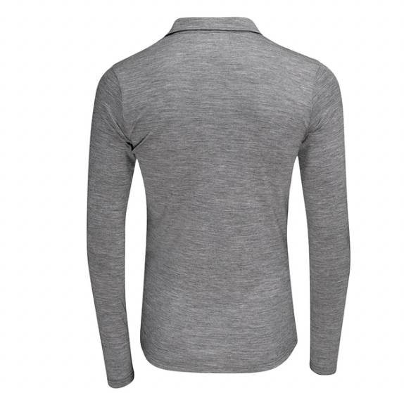 The invisible man's back in the Isobaa Mens Merino 200 Long Sleeve Polo Shirt