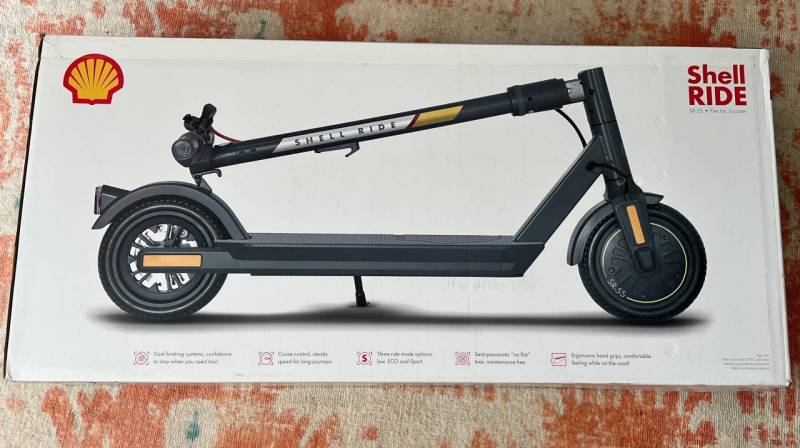 Shell Ride SR-5S Electric Scooter in retail box