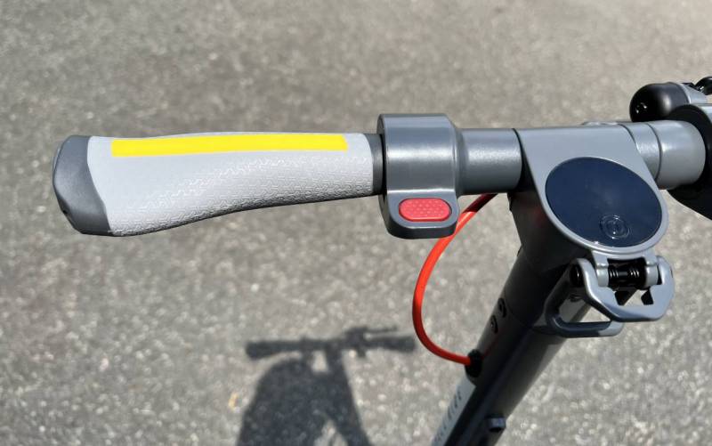 The left handlebar on the Shell Ride SR-5S Electric Scooter