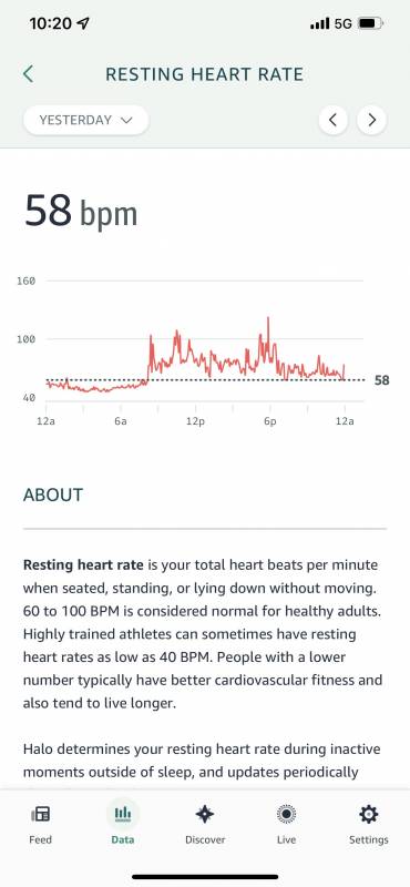 Amazon Halo View app showing heart rate