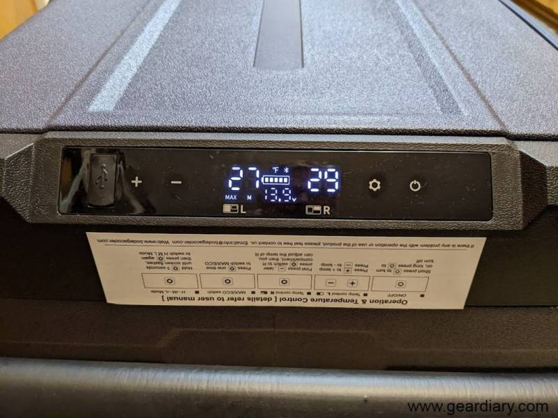 Controls on the Bodegacooler Portable Freezer (TWW75)