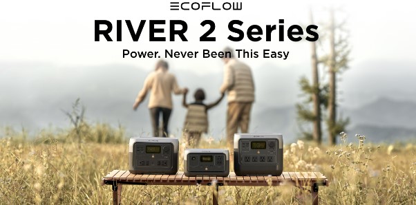 Stock photo showing the three models in the new EcoFlow River 2 Series