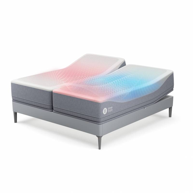 A stock photo of the Split King Sleep Number Climate360 Smart Bed.