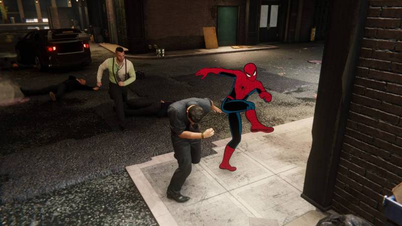Spidey takes on some thugs in Marvel's Spider-Man Remastered