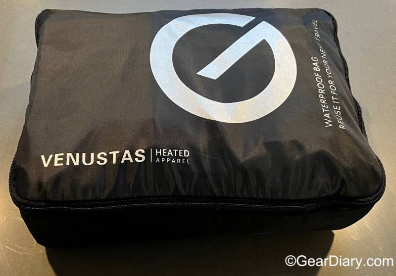 Venustas Heated Jacket 7.4V in shipping packaging
